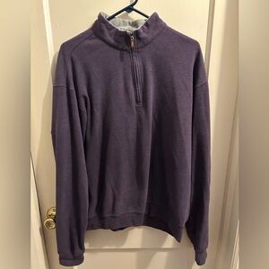 Peter Millar 1/4‎ zip purple pullover sweatshirt men’s L purple 100% cotton